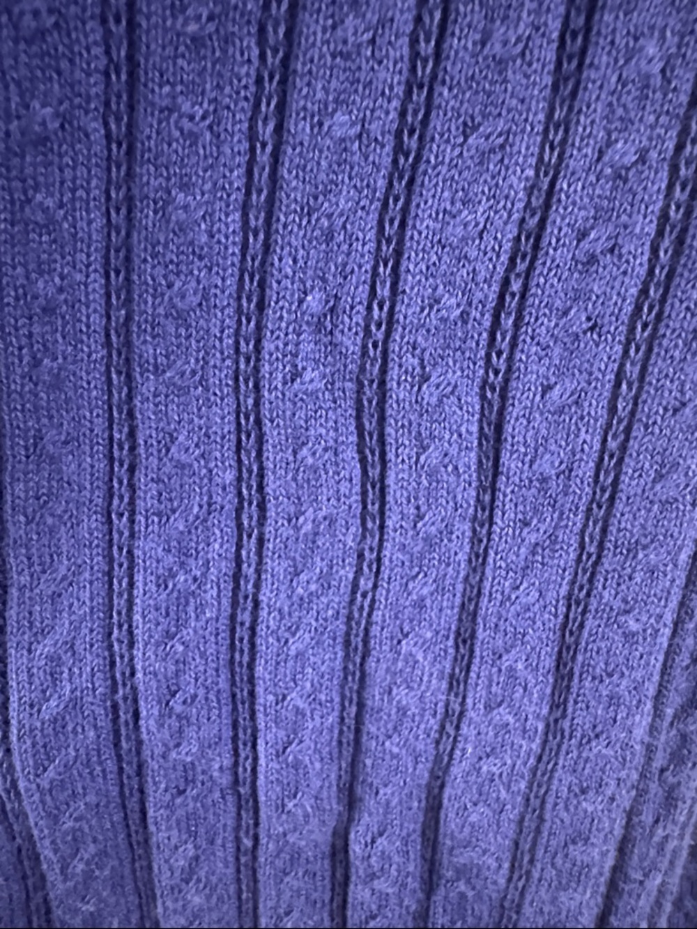 Jacquard Ribbed Button-Front Sweater - Royal Blue/Purple - Picture 3 of 3